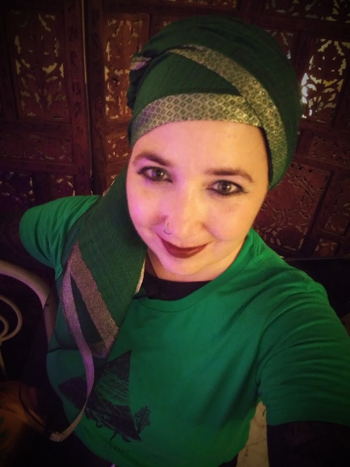 Photo of self in green